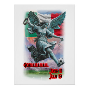 Póster Desenho Colorido do Anjo da Independência em um
