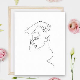 Poster Desenho da arte da linha | Preto e branco | Minima