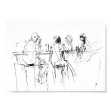 Desenho da cena mínima do Bar elegante - Premium