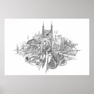 Póster Desenho da cidade