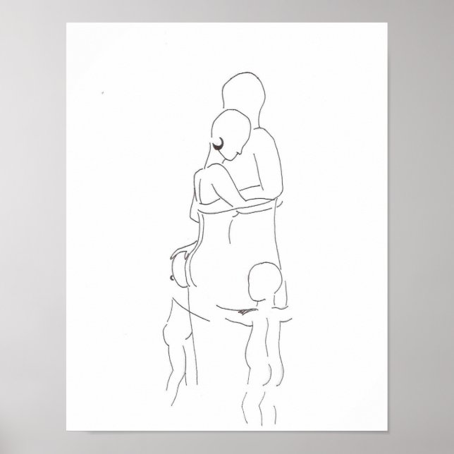Poster Desenho da família simples (Frente)