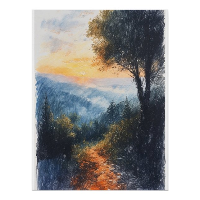 Póster Desenho da floresta (Frente)