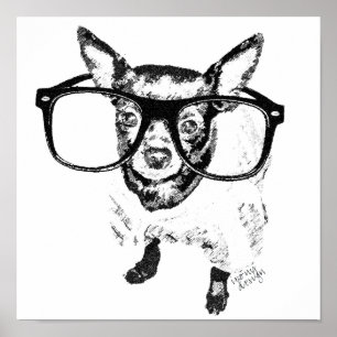 Póster Desenho da ilustração do cão da chihuahua
