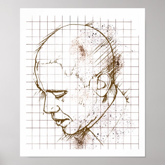 Póster Desenho da Linha Barack Obama (Frente)