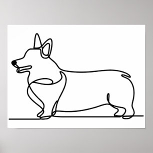 Poster Desenho da Linha Corgi