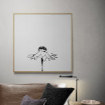 Poster Desenho da linha da flor minimalista em preto-e-br<br><div class="desc">Desenho da linha da flor minimalista em Poster preto e branco</div>