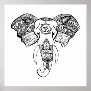 Poster Desenho da linha elefante