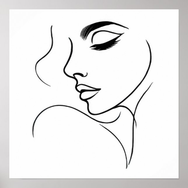 Poster Desenho da Linha Face (Frente)