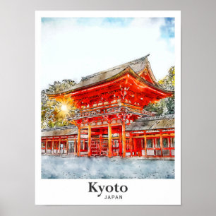 Poster Desenho da Mão de Esquema de Cana d'Água do Japão 
