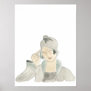 Poster Desenho da Moda da Flapper