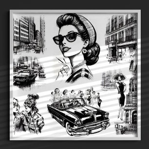 Poster Desenho da Moda Vintage