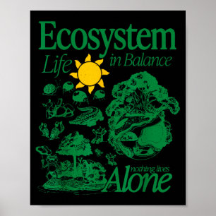 Poster Desenho da natureza em equilíbrio da vida do ecoss