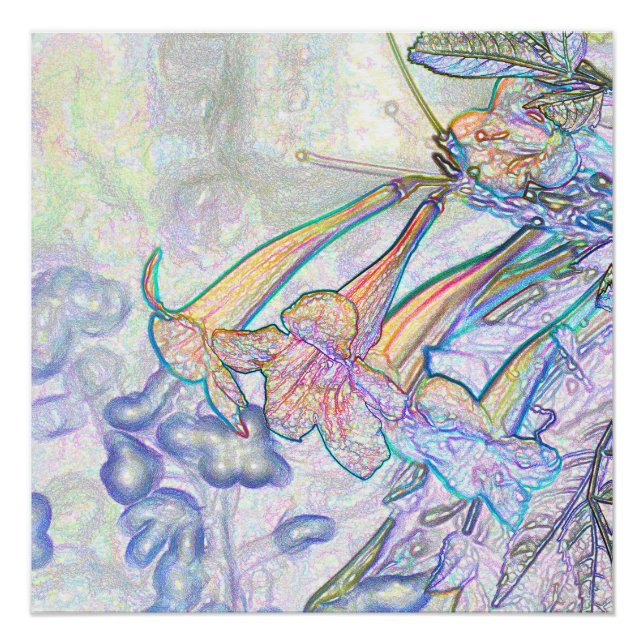 Póster Desenho das flores do abstrato Pastel (Frente)