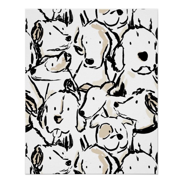 Póster Desenho de animal de estimação de cachorro fofo -  (Frente)