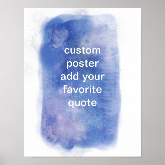 Poster desenho de aquarela azul e branco adicionar texto  (Frente)
