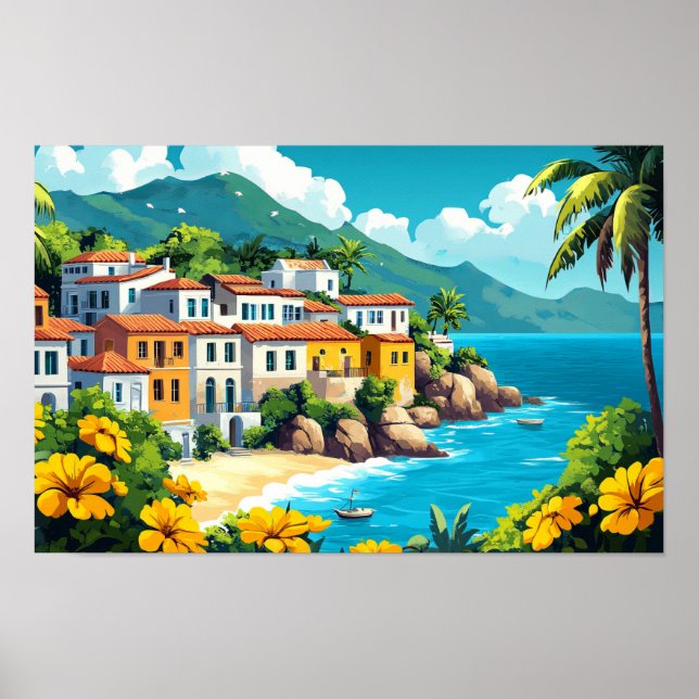Poster Desenho de Aquarelas da Vila (Frente)