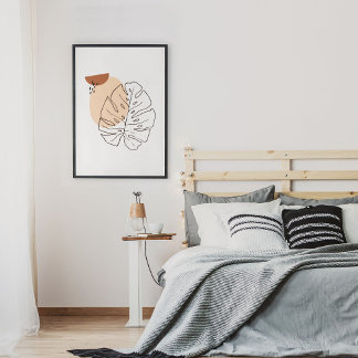 Poster Desenho de arte da linha de retrato minimalista Ab