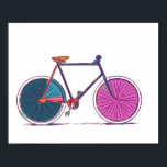 Poster Desenho de Arte de Linha de Bicicleta Colorida Mod<br><div class="desc">Um desenho simples,  divertido e colorido de uma bicicleta.</div>