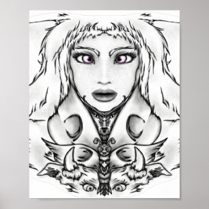 Poster Desenho de arte em linha fina de Animalia com anim