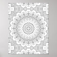 Desenho de Arte para Colorir de Anel de Pétala Geo