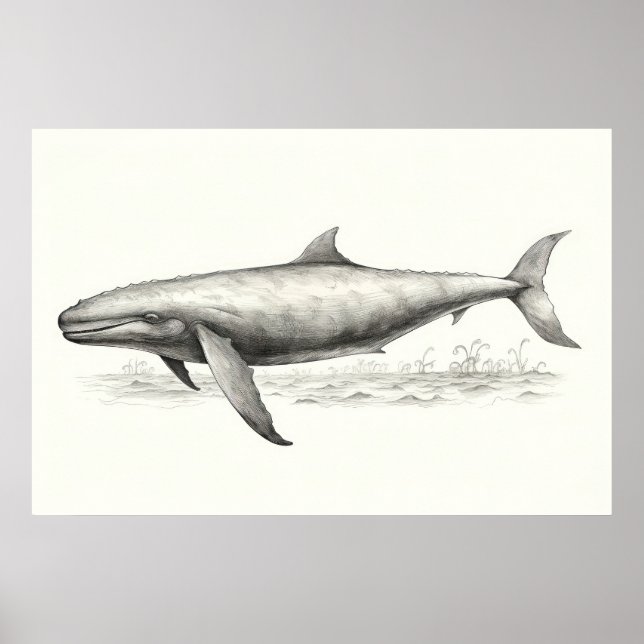 Poster Desenho de baleia (Frente)