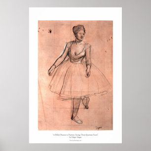 Póster Desenho de Ballerina por Degas, dançarina de balé 