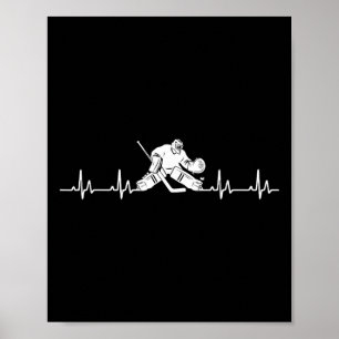 Poster Desenho de Batimento Cardíaco de Goleiro de Hóquei