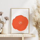 Poster Desenho De Belas Artes De Flor Laranja Minimalista<br><div class="desc">Uma flor brilhante e arrojada de tamanho excessivo,  desenhando em cor laranja tangerina divertida.</div>