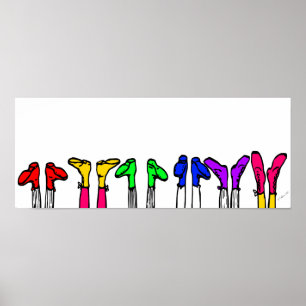 Poster Desenho de Calçados Coloridos Antigos