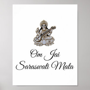 Poster Desenho de Camisa Saraswati Om Jai Saraswati Mata 