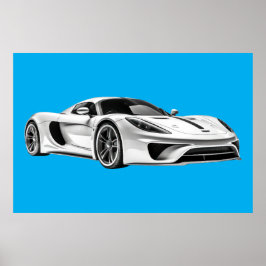 Poster Desenho de carro II (BKGRD AZUL)