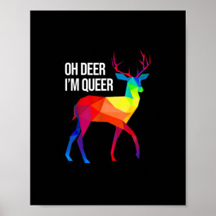 Poster Desenho de Celebração do Orgulho LGBT 'Oh Deer Que