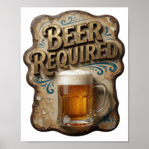 Poster Desenho de CERVEJA Bonita NECESSÁRIA
