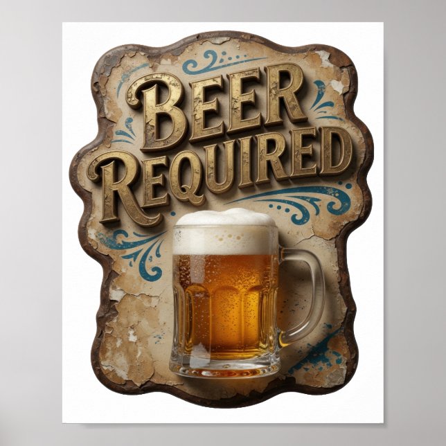 Poster Desenho de CERVEJA Bonita NECESSÁRIA (Frente)