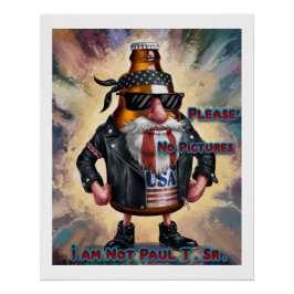 Póster Desenho de Cerveja Divertido Colorido em um