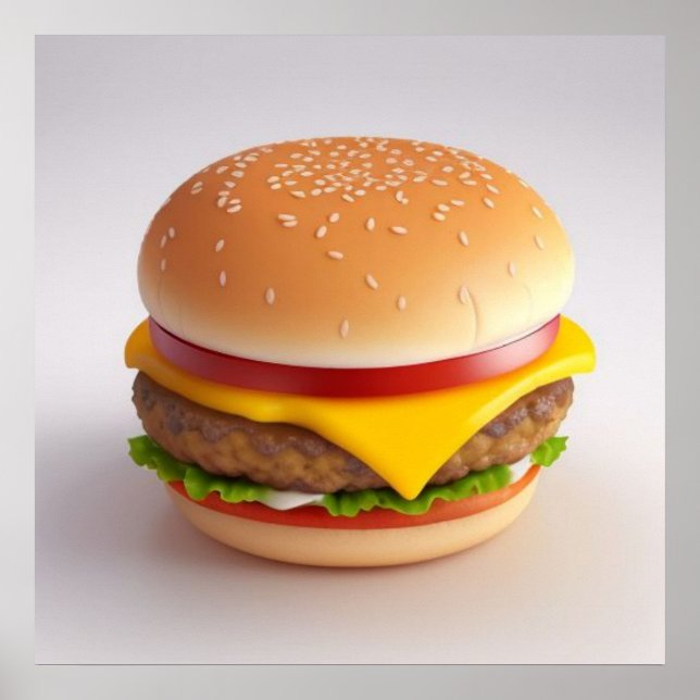 Poster Desenho de Cheeseburger Bonito (Frente)