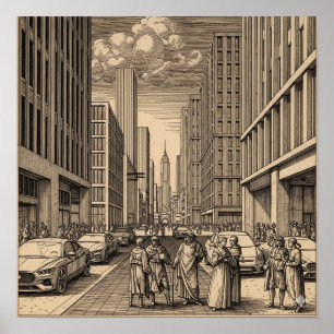 Poster Desenho de Cidade Renascentista