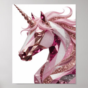 Poster Desenho de Citação UNICÓRNEO Dourado Vibrante