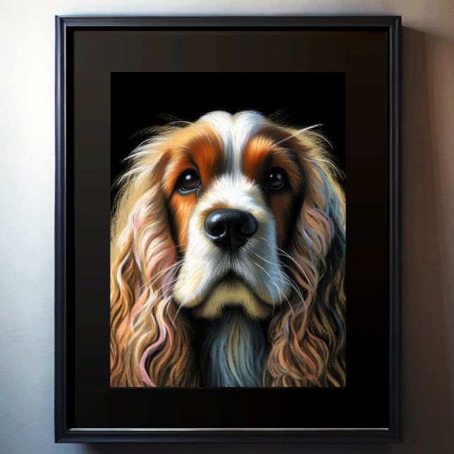 Poster Desenho de Cocker Spaniel em Pastel Duro (Criador carregado)
