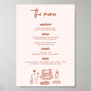 Poster Desenho de comida com rabiscos caprichosos para ca