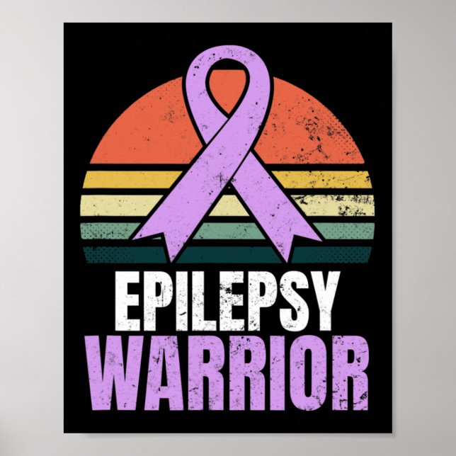 Poster Desenho de Conscientização sobre Epilepsia Vintage (Frente)