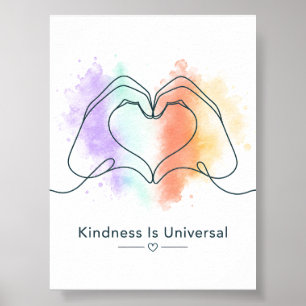 Poster Desenho de Coração Orgulho Universal de Bondade
