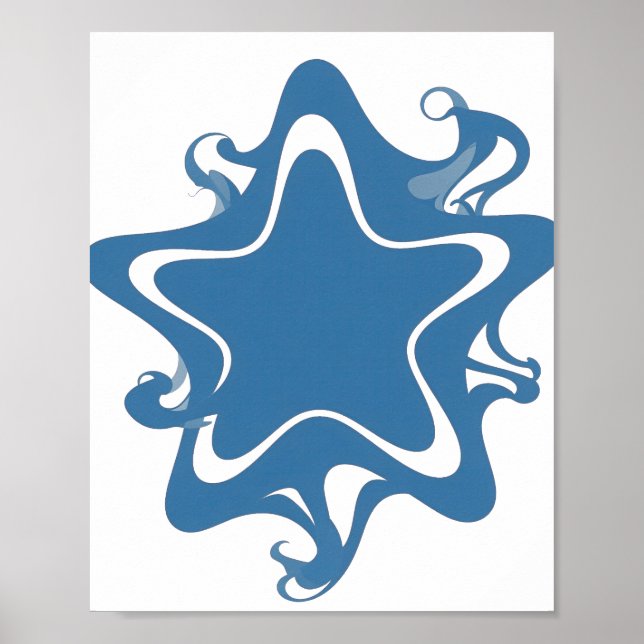 Poster Desenho de declaração azul Snappy Blue BLUE STAR (Frente)