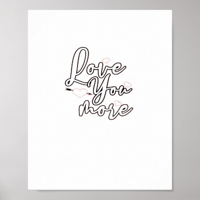 Poster Desenho de Estética Moderna 'Eu Te Amo Mais' (Frente)