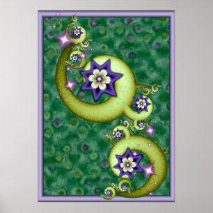 Poster Desenho de Estrelas e Luas