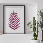 Poster Desenho de Fern Mínimo Moderno em Ameixa<br><div class="desc">Bem-vindos à temporada de outono com esta adorável ilustração minimalista da fern na ameixa.</div>