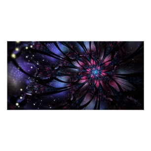 Póster Desenho de flor fractal abstrata.