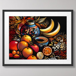 Poster Desenho de Fruta de Vaso Estrelado