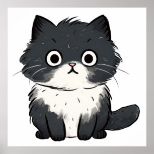 Poster Desenho de gato bonito