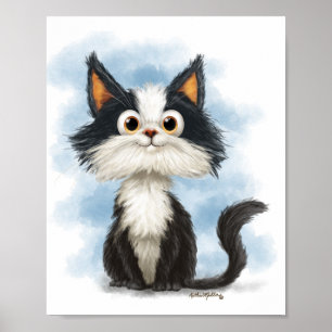 Poster Desenho de Gato de Smoking Fofo